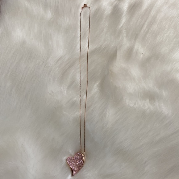 Rose gold plated over sterling silver heart pendant necklace. - Picture 3 of 4